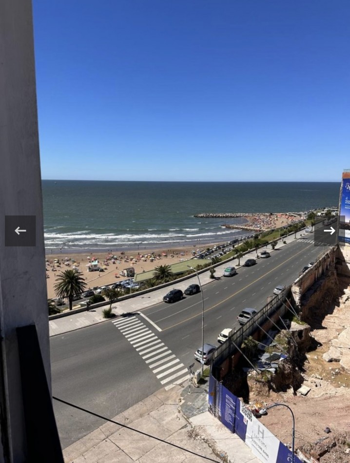 Excelente monoambiente con vista al mar Pellegrini y la costa 