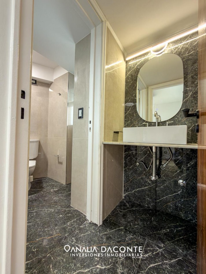 Depto 4 amb  reciclado frente al mar, con balcones y cocherta Santa Fe y la costa