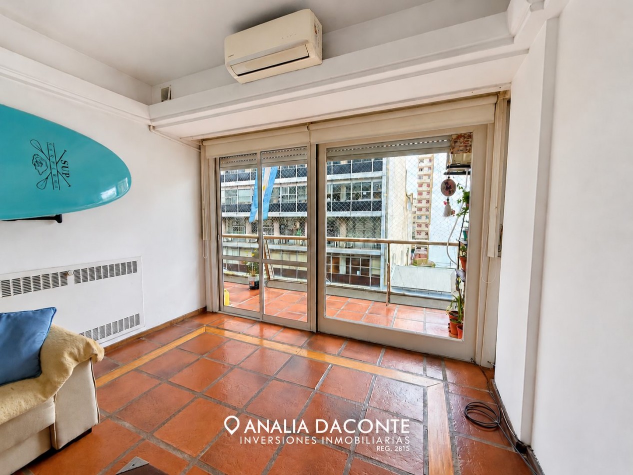 DEPARTAMENTO 2 AMBIENTES CON GRAN BALCON CORRIDO A LA CALLE ! SAN MARTIN 2500